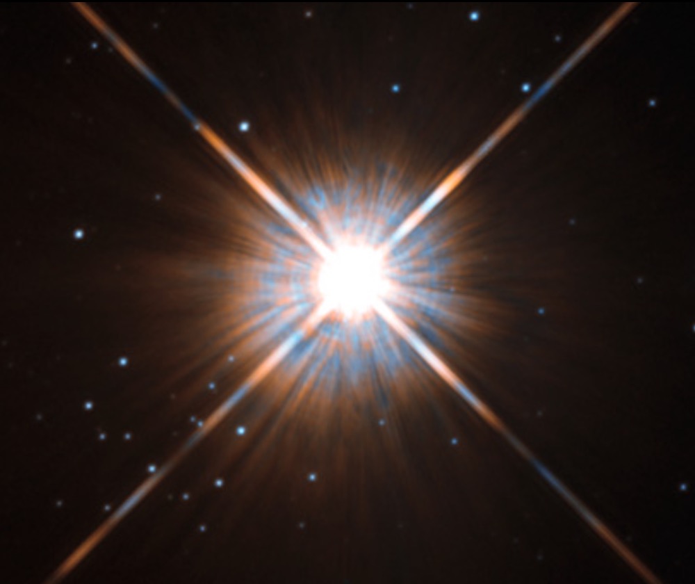 Shining brightly in this Hubble image is our closest stellar neighbour: Proxima Centauri