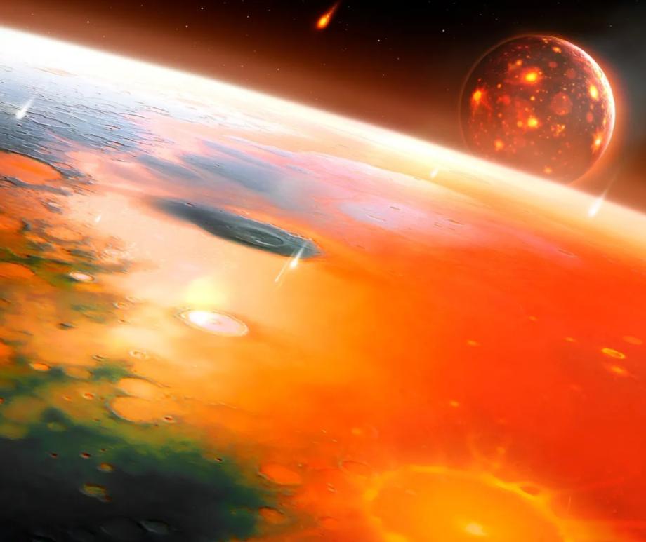 Illustration of the young Earth-moon system