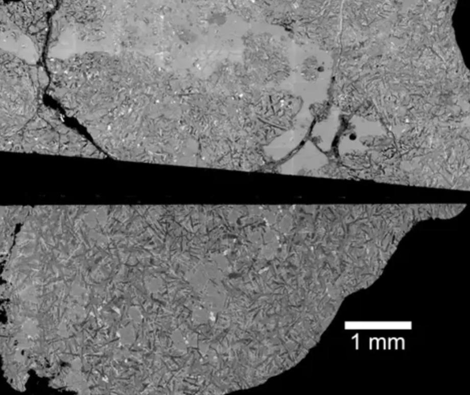 The basaltic meteorite is a piece of lunar rock that formed in a lava flow 2.35 billion years ago, long after volcanism on the moon was supposed to have ended