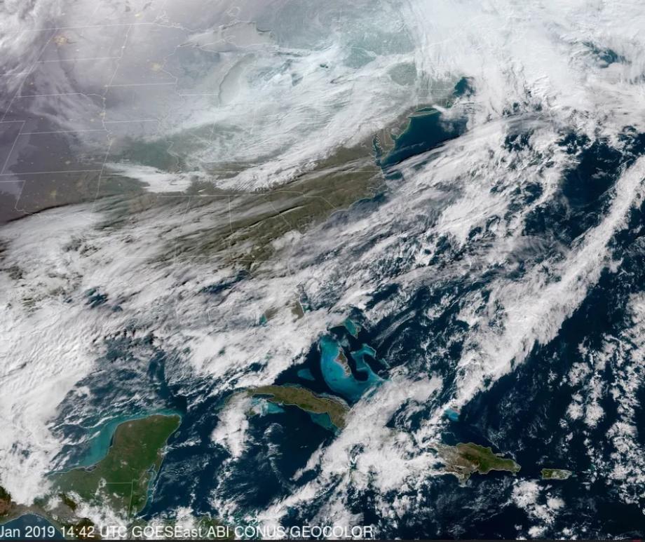 A polar vortex storm from January 30, 2019 was captured by NOAA's GOES satellite (Image credit: NOAA)