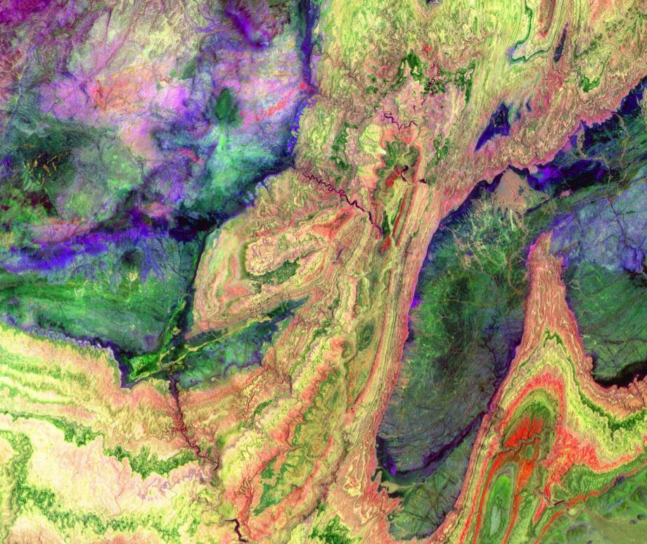 Six simulation snapshots showing different tectonic regimes of terrestrial planets, including the new 'episodic-squishy lid.'