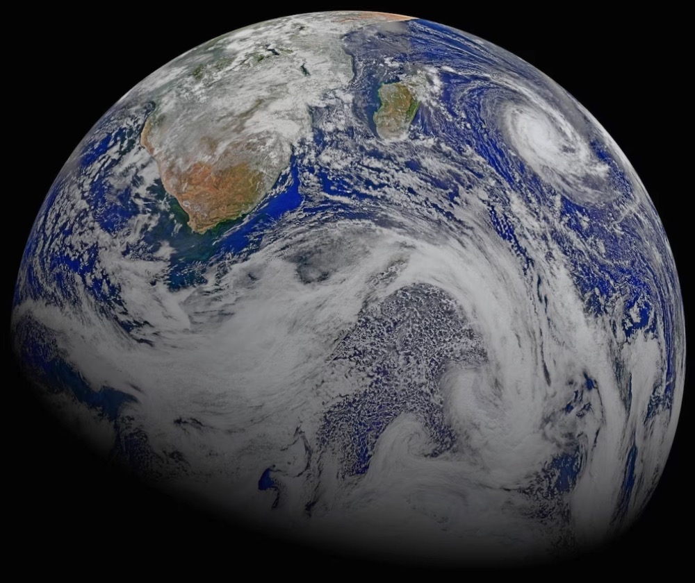 Global view of Earth from space by Goddard Space Flight Center