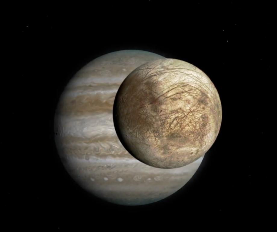 Animation of Jupiter and Europa