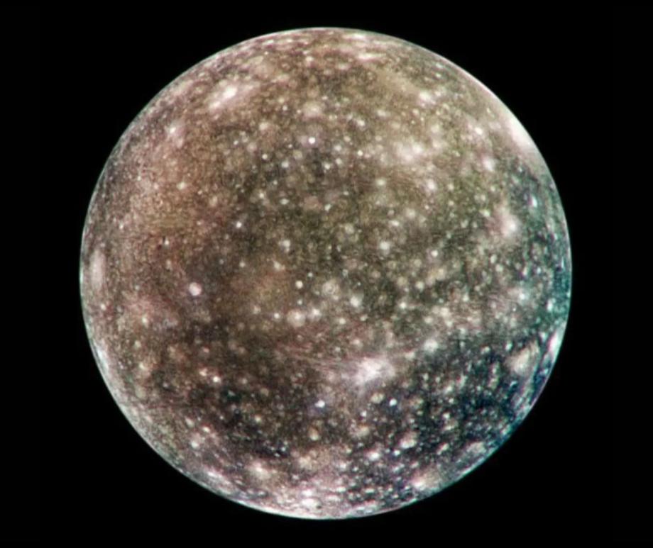 Jupiter's moon Callisto, as seen from NASA's Galileo spacecraft in 2001