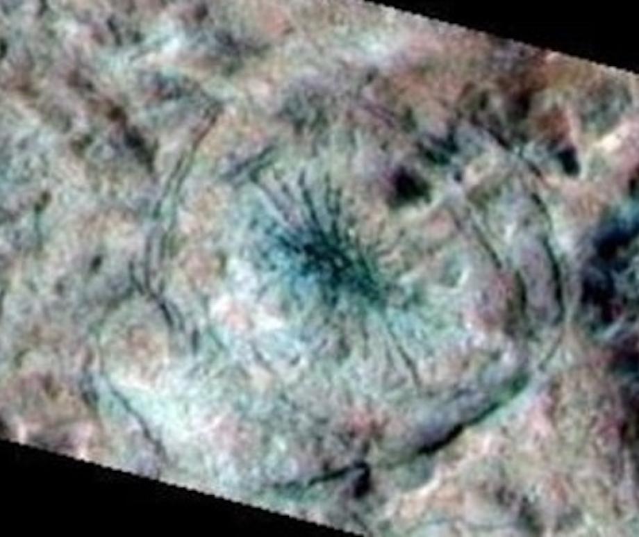 A dendritic 'lab star' formed by liquid water flowing through Europa ice simulant at NASA JPL, modeling how features like Damhán Alla could form on Jupiter's icy moon, similar to how lake stars form on Earth.