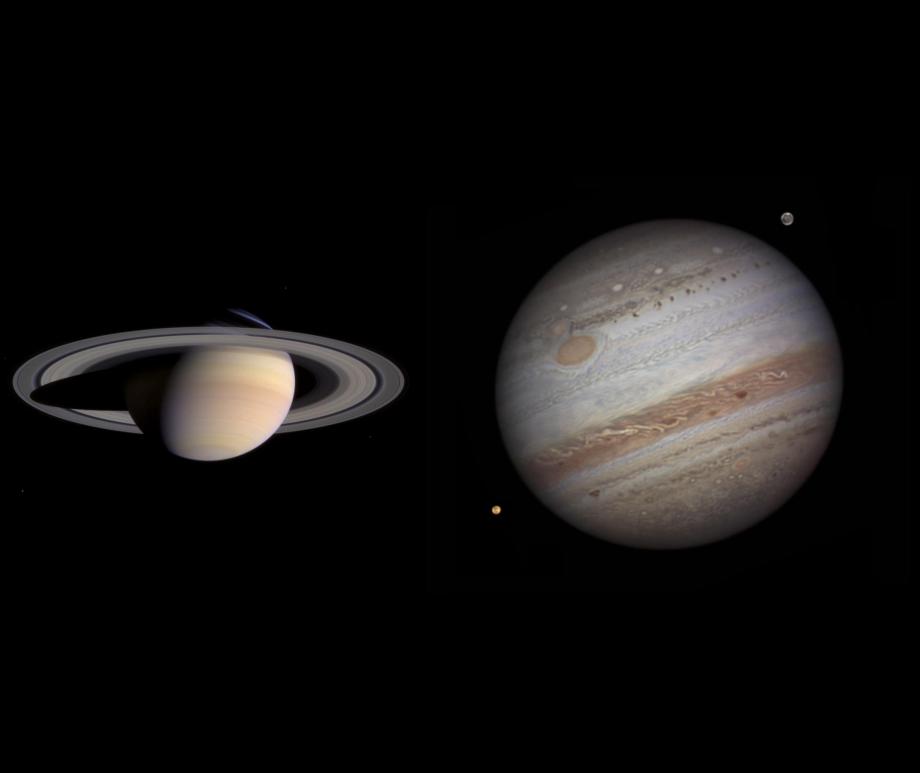 (Left) Jupiter and (Right) Saturn