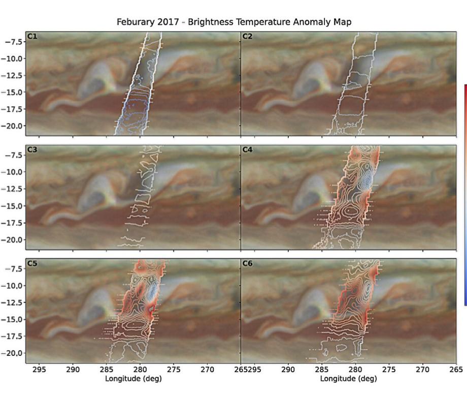 Brightness temperature anomaly maps for each channel Brightness temperature anomaly maps for each channel