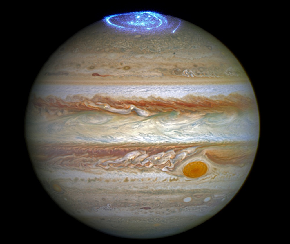 Far-ultraviolet light images from the Hubble Space Telescope reveal polar aurorae on Jupiter