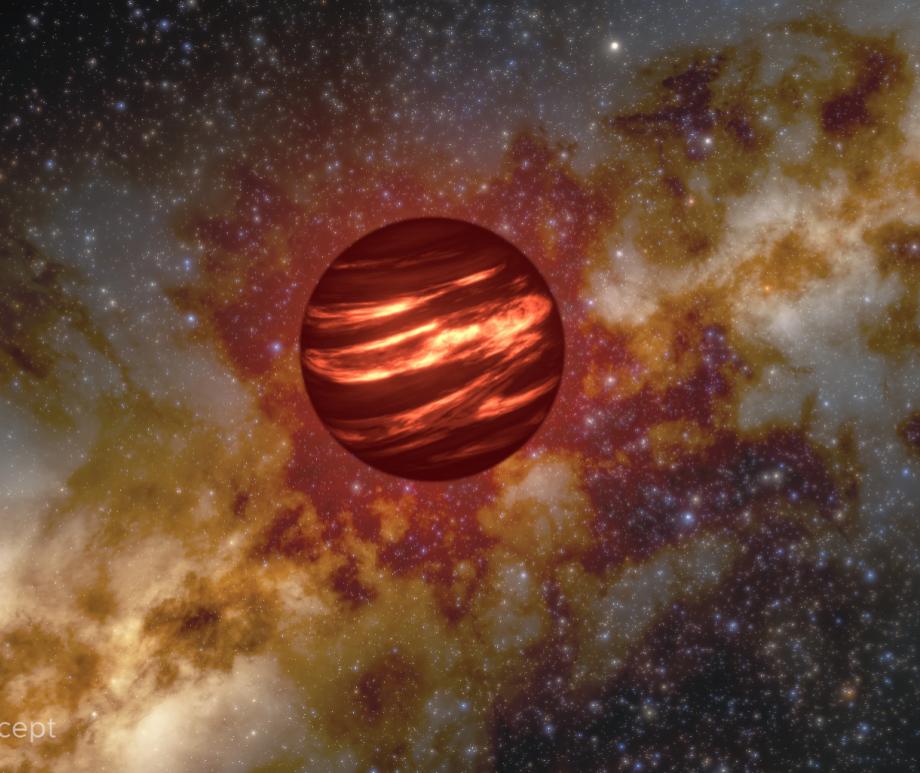This artist’s concept shows a brown dwarf — an object larger than a planet but not massive enough to kickstart fusion in its core like a star.