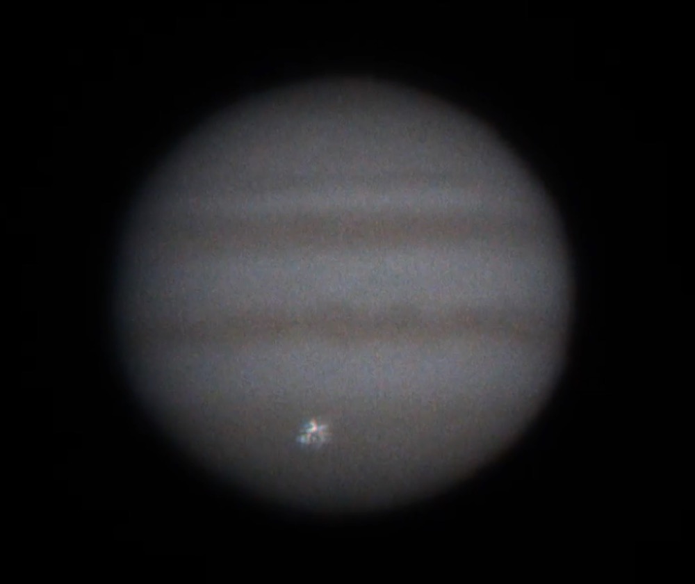 A fireball observed on Jupiter, captured by amateur astronomer Tadao Ohsugi last month