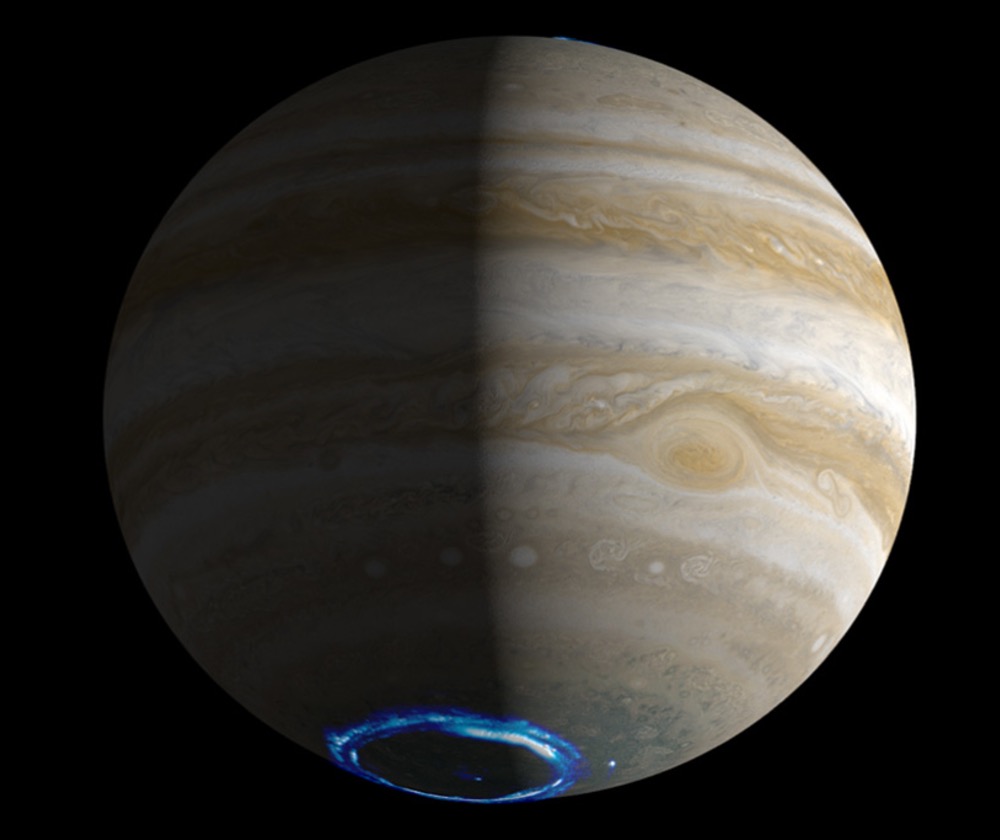 The fraction of Jupiter’s aurora located on the nightside are only accessible to spacecrafts orbiting Jupiter