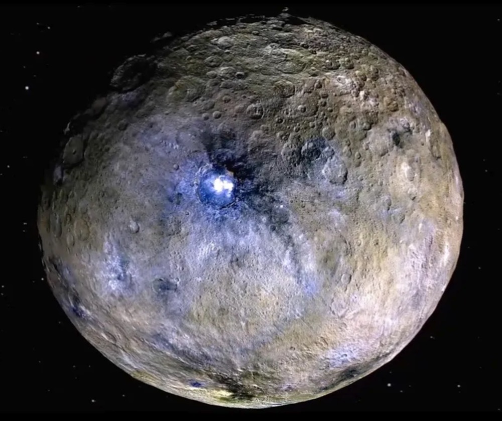 An image of dwarf planet Ceres captured by NASA's Dawn mission