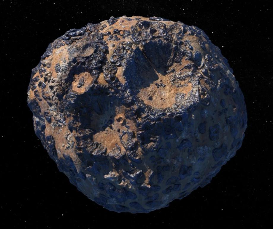 An artist's concept of asteroid 16 Psyche.
