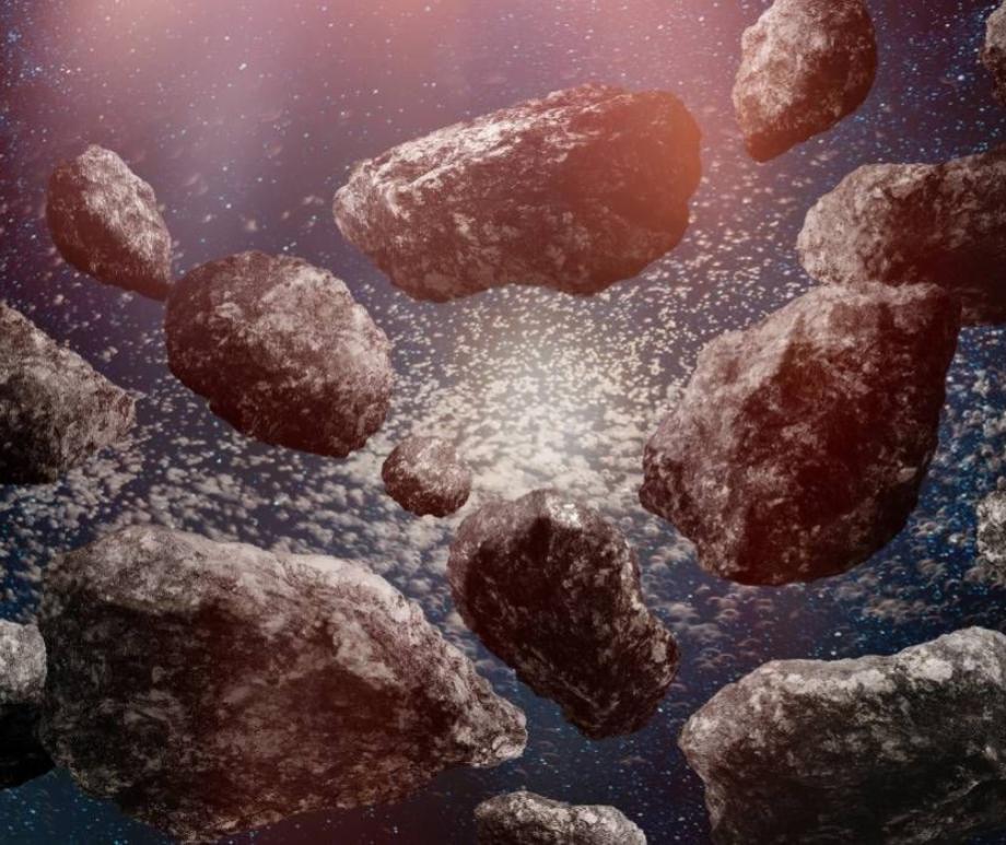 Illustration of tiny asteroid population