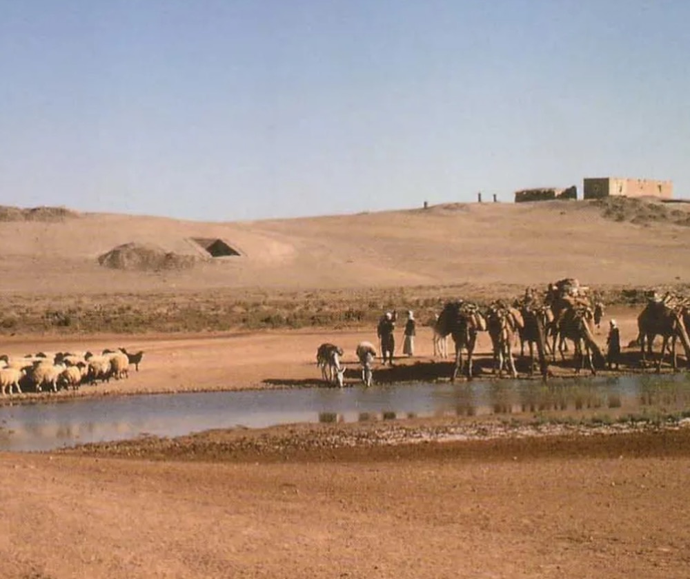 Abu Hureyra in northern Syria in the early 1970s, before it was submerged as part of the construction of the Taqba Dam on the Euphrates River