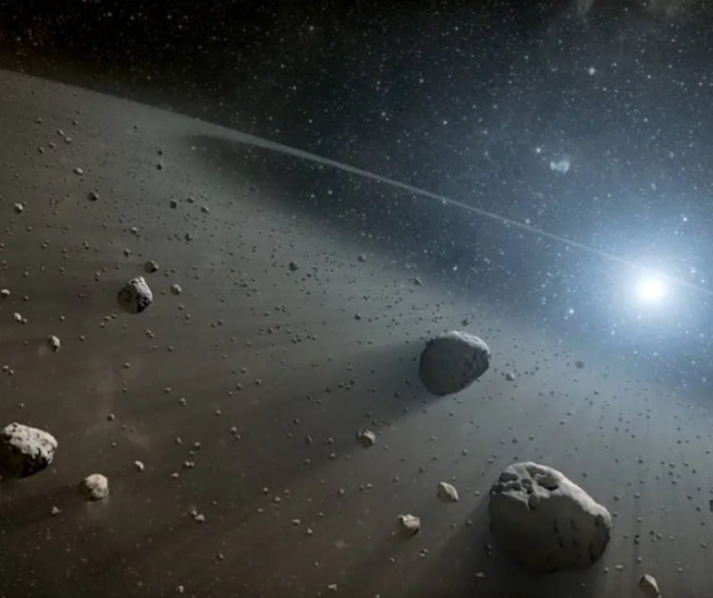 Artist’s concept of an asteroid belt around a star