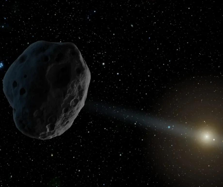 An artist's impression of a dark comet in the outer solar system