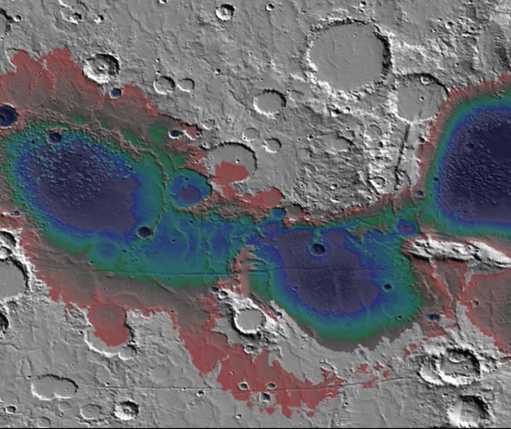 The Eridania basin of southern Mars is believed to have held a sea about 3.7 billion years ago, with seafloor deposits likely resulting from underwater hydrothermal activity