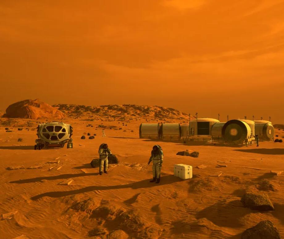Astronauts on Mars could mix their own waste with regolith to create soil-like materials to grow crops in greenhouses.