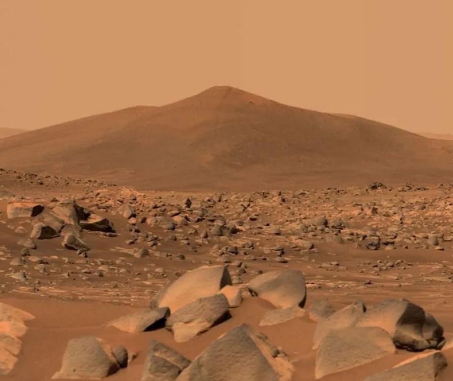 NASA’s Perseverance Mars rover captured this image of 'Santa Cruz,' a hill inside the Red Planet's Jezero Crater, on April 29, 2021.