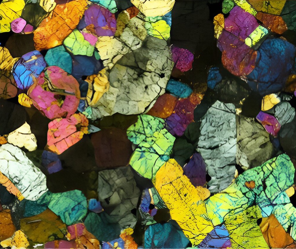 The Chassigny meteorite in cross-polarized light