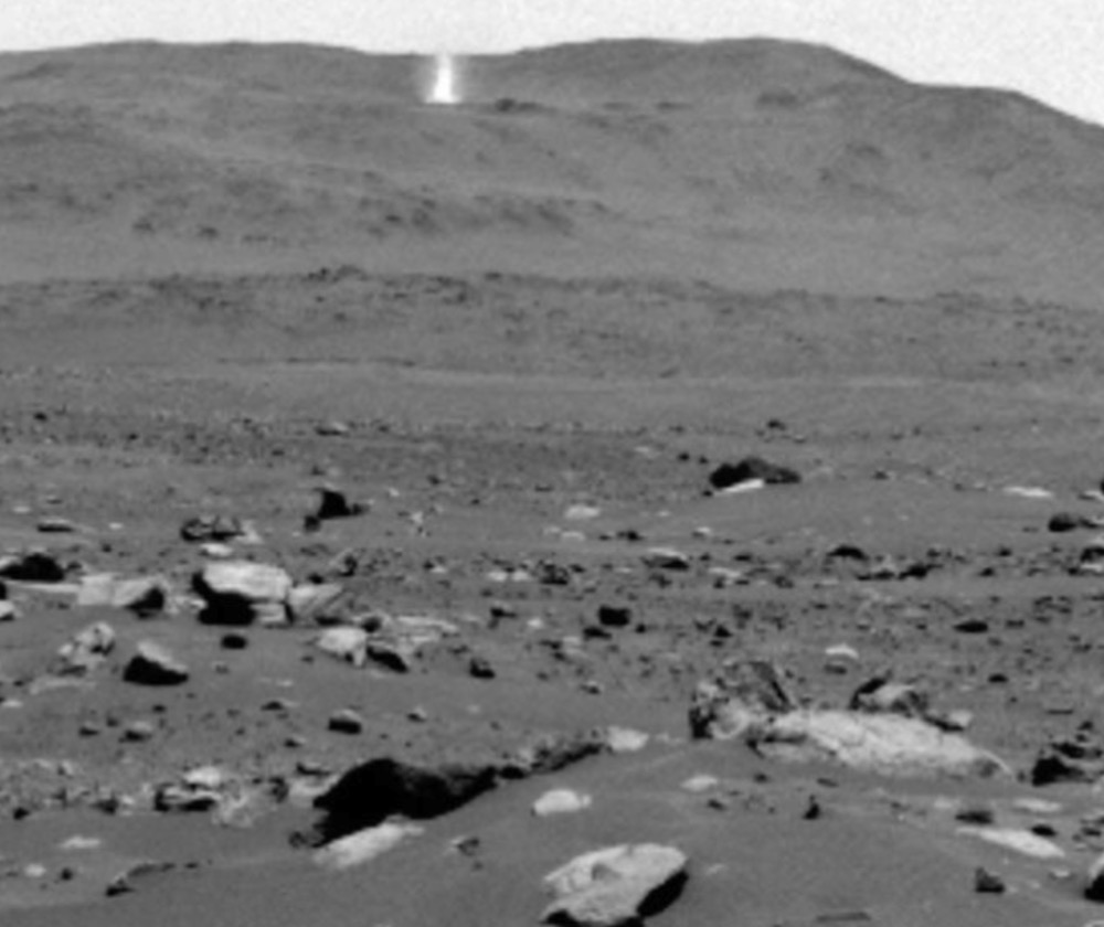 NASA's Perseverance rover captured this image of a Mars dust devil on Aug. 30, 2023