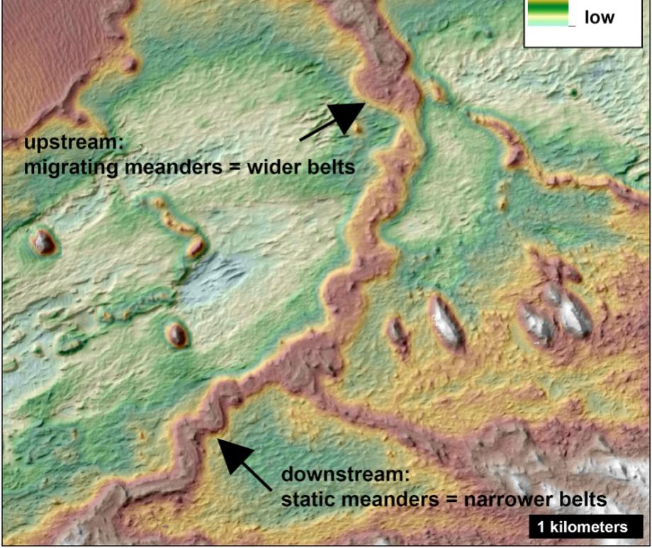 CTX orthoimages and DEMs show a type-example of a topographically inverted CB