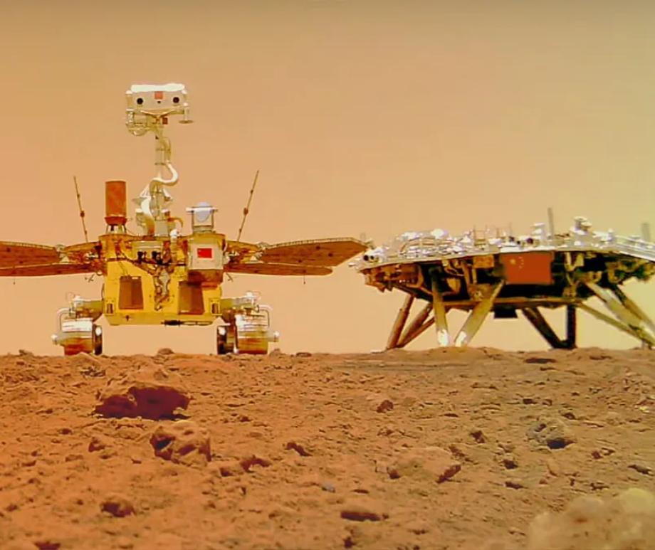 A 'selfie' taken by China's Zhurong Mars rover during the Tianwen-1 mission