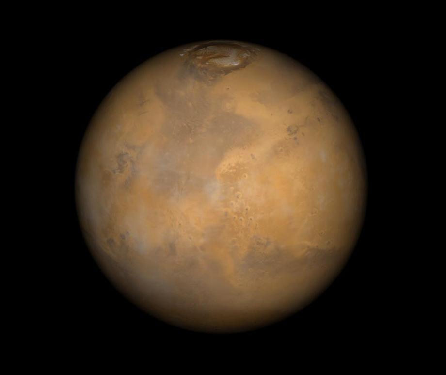 This image from the Mars Global Surveyor Mars Orbiter Camera shows the region Ares Vallis and the Chryse Plains, where both early Mars missions, Mars Pathfinder and the Viking 1, landed in 1997 and 1976, respectively.