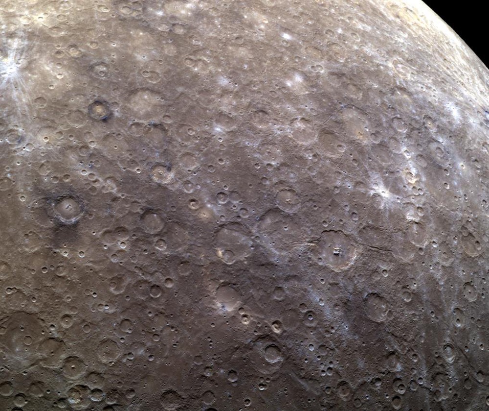 A view of Mercury's cratered southern hemisphere
