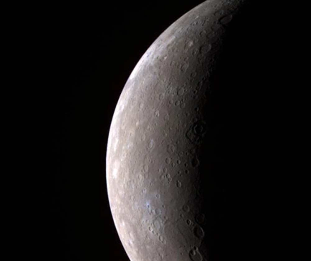 This color image of Mercury was generated from three MESSENGER images taken through filters sensitive to light in different wavelengths