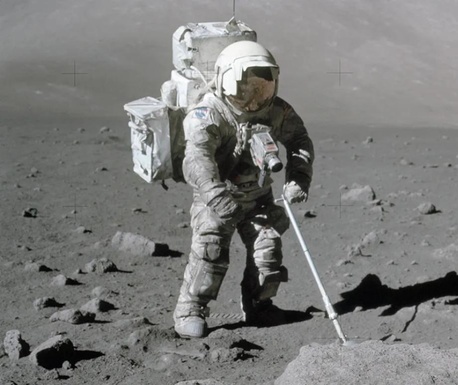 Apollo 17’s Harrison Schmitt on the surface of the Moon