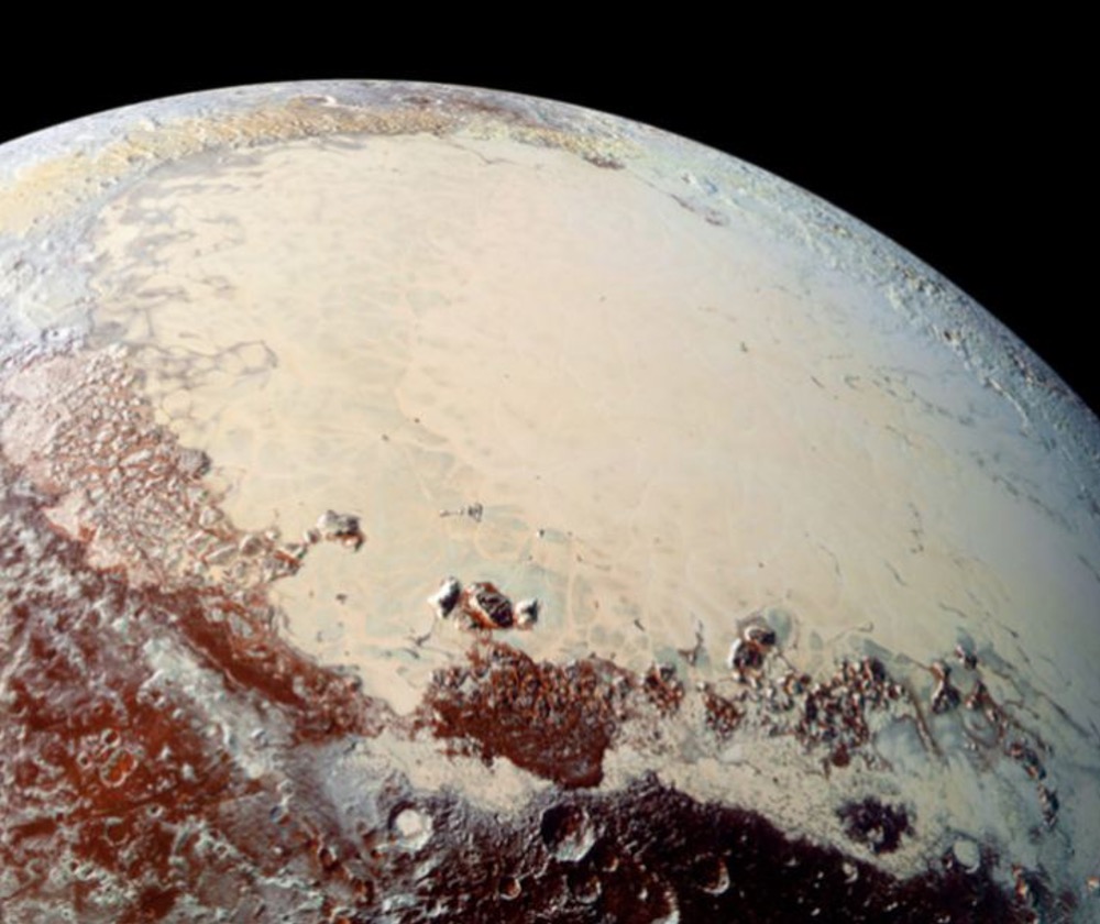 Color-enhanced image of Pluto from NASA’s New Horizons spacecraft taken in July 2015