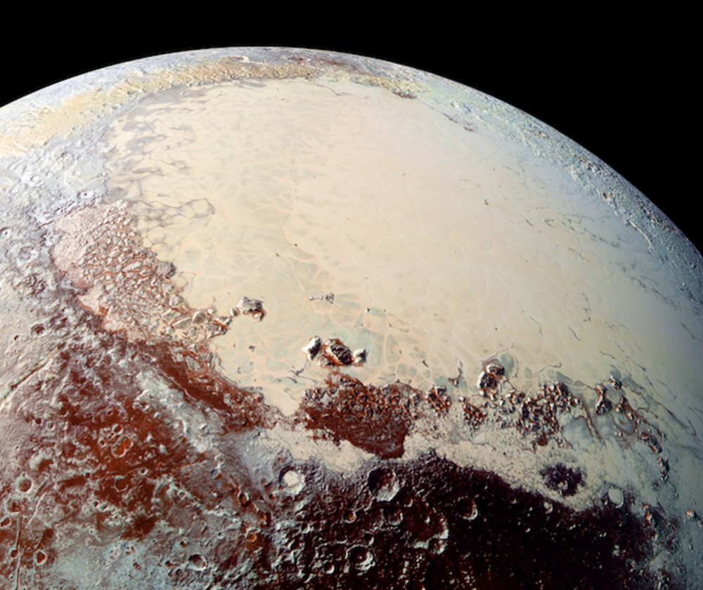 NASA’s New Horizons spacecraft captured this view of Sputnik Planitia as it flew past Pluto on July 14, 2015