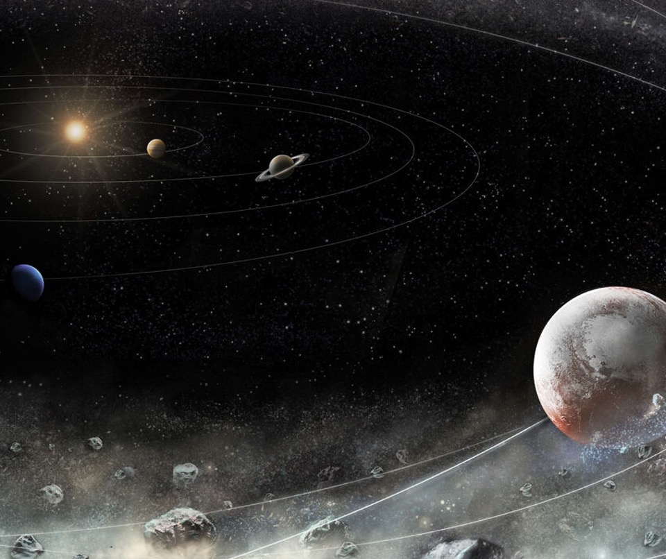 The solar system’s Kuiper Belt is beyond Neptune’s orbit and home to Pluto and a slew of other icy bodies.