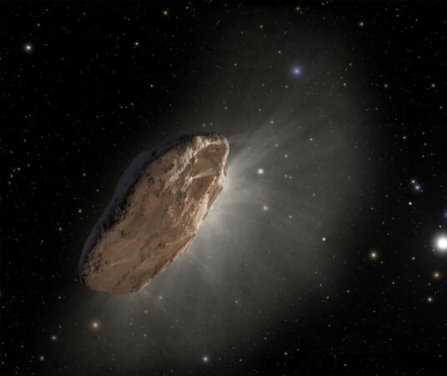 An illustration of interstellar comet 'Oumuamua