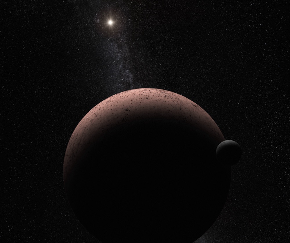 ARTIST'S IMPRESSION OF MAKEMAKE AND ITS MOON