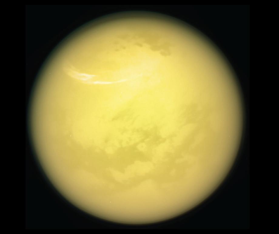 NASA image of Titan using the Cassini VIMS (visual and infrared mapping spectrometer) instrument