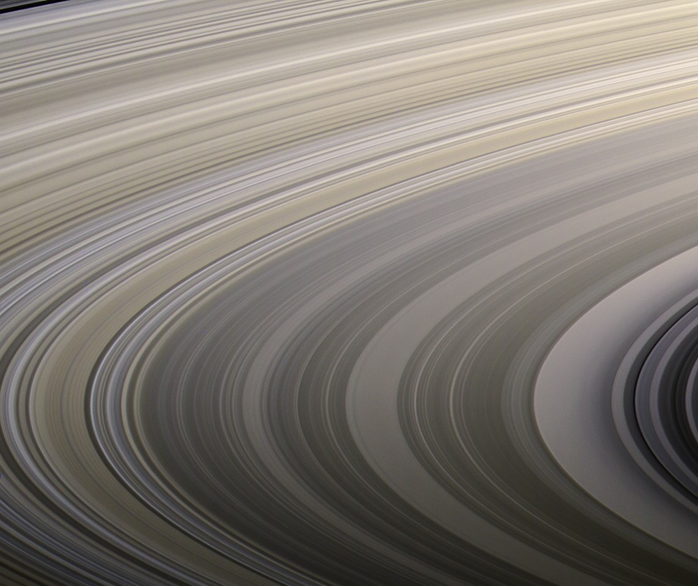 Natural color image of Saturn's outer C Ring and B Ring