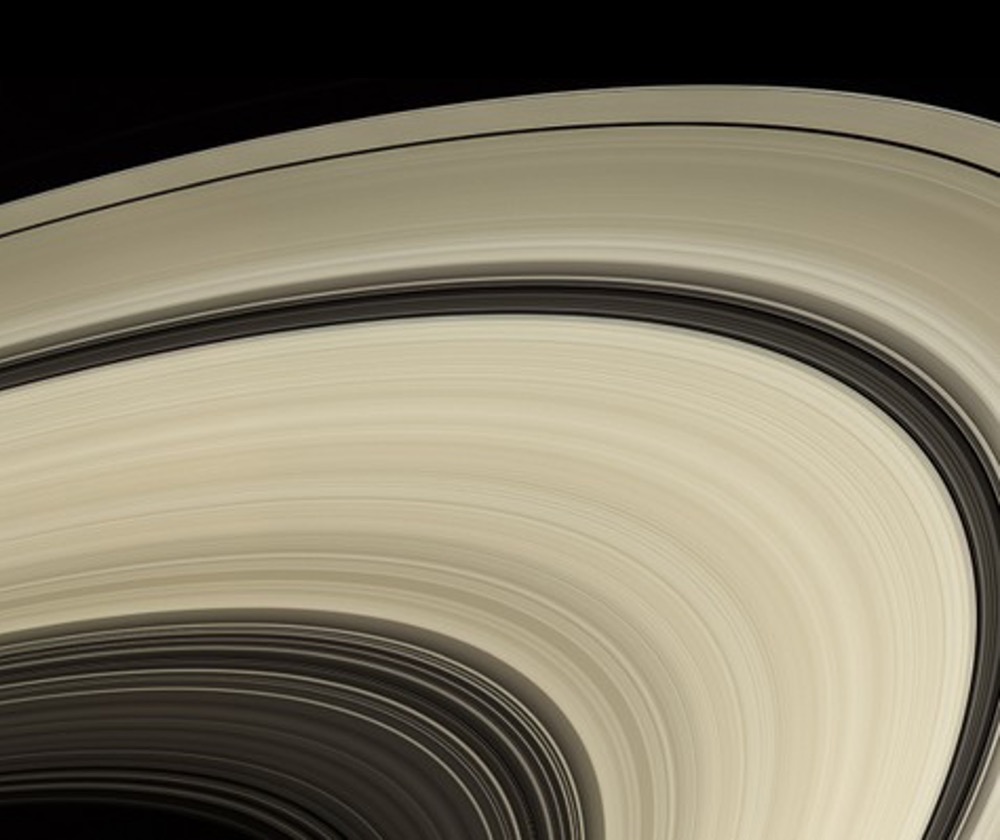 A view of Saturn's rings captured by the Cassini spacecraft