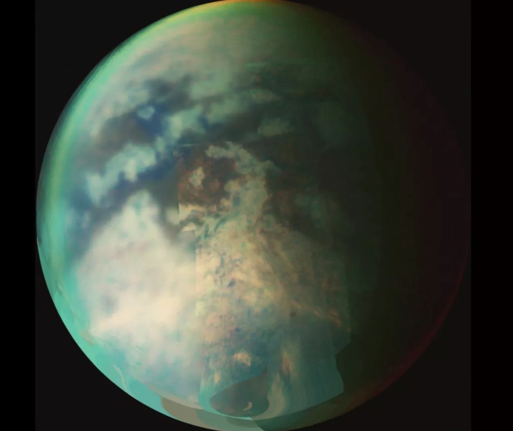 Saturn's earth-like moon Titan seen by the Cassini-Huygens spacecraft