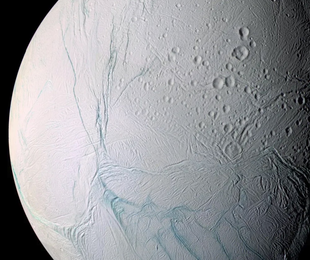 Enceladus spews material from its ocean into space, which spacecraft from Earth can study to learn more about what lies below