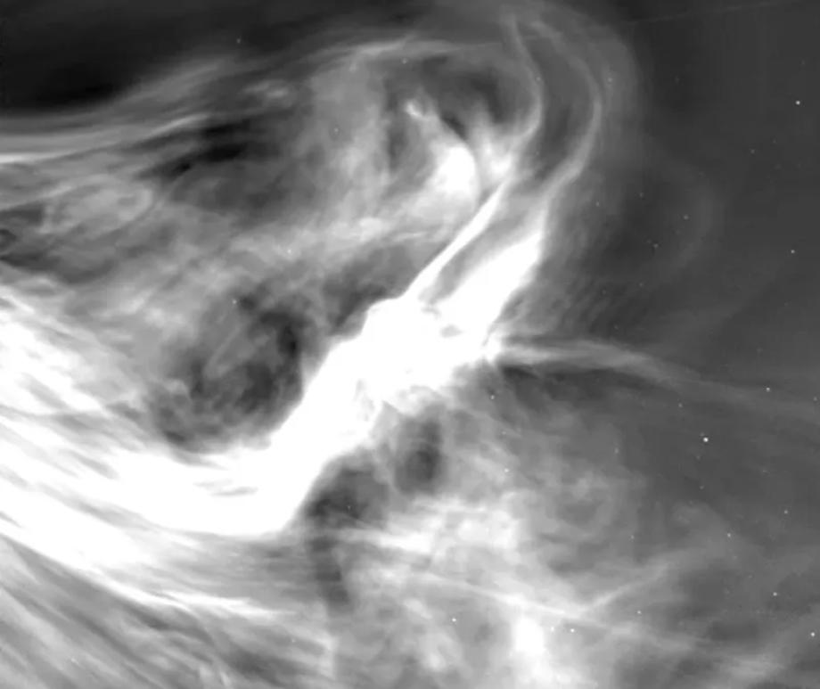 A still from a video made from NASA's Parker Solar Probe during its closest flyby to the sun ever on Dec. 24, 2024