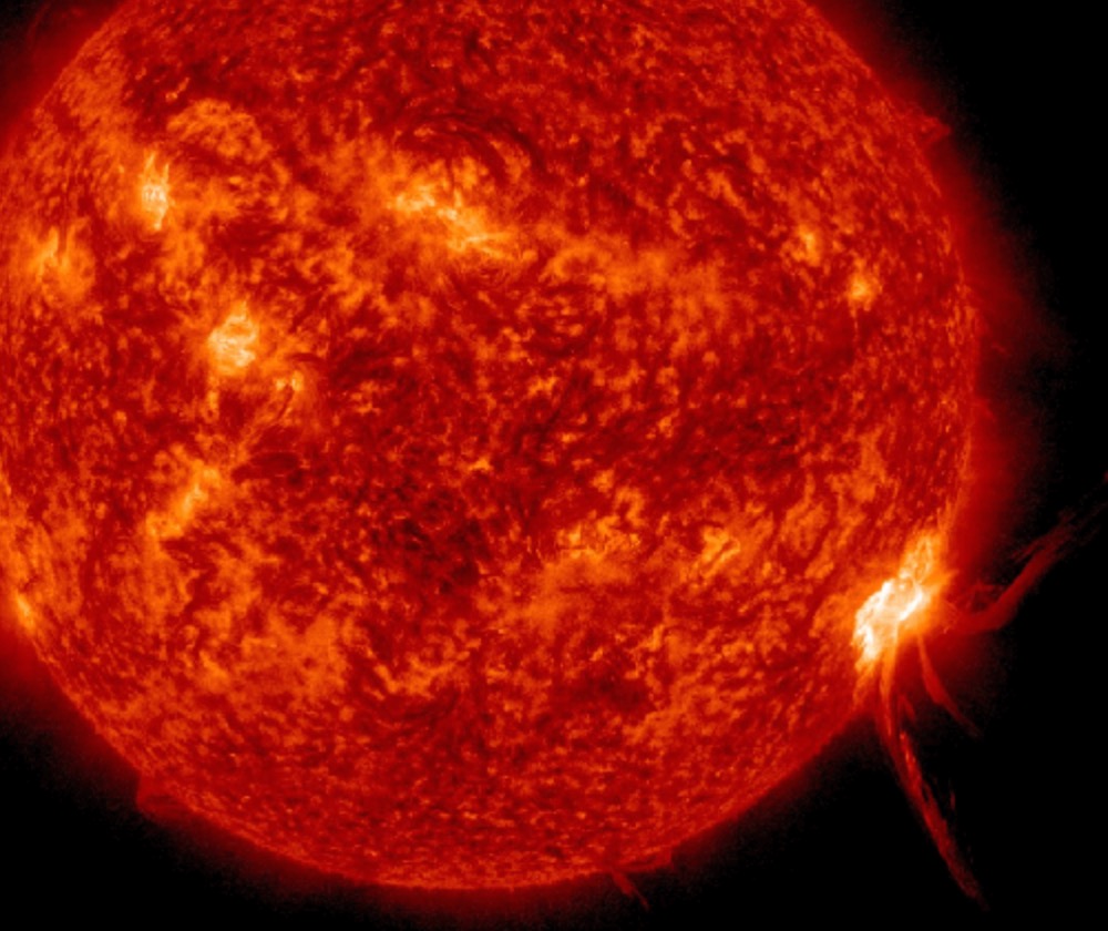 The sun emitted three flares on July 17 and 18, culminating in an hours-long M-class flare