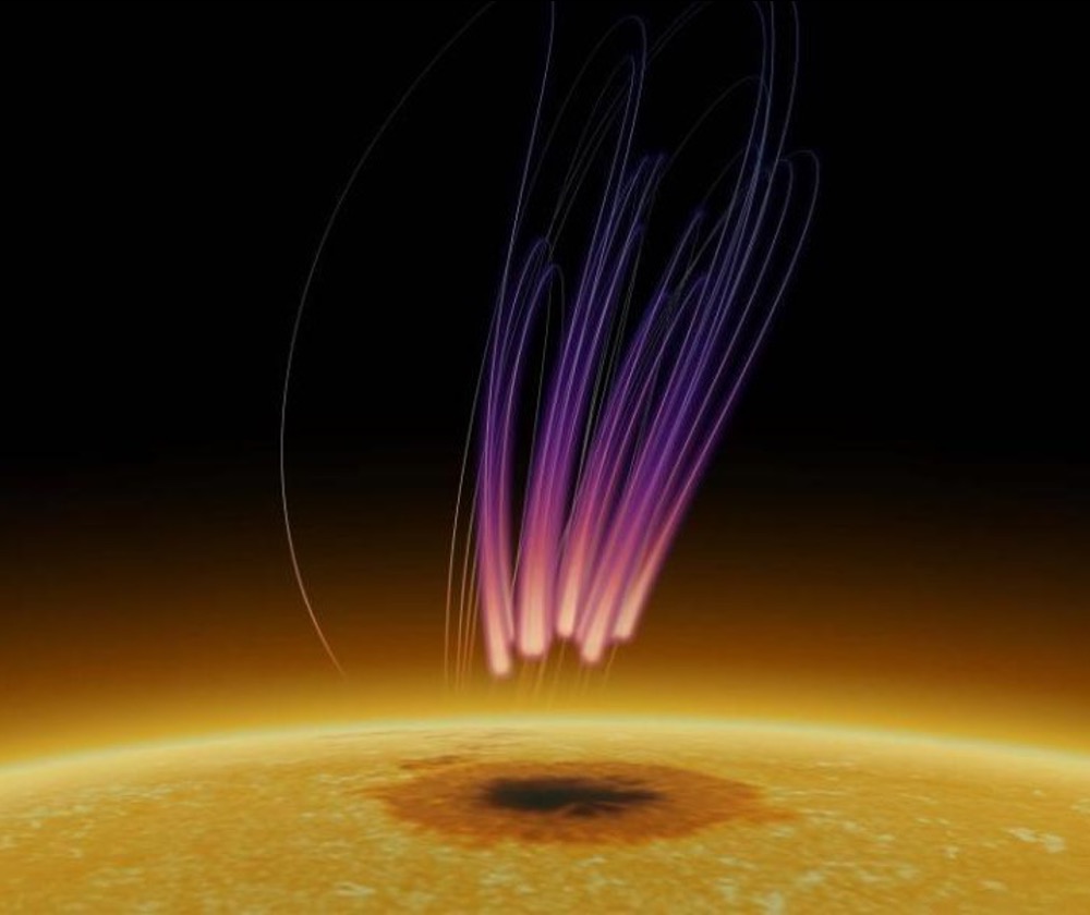 Researchers have found that the sun can produce aurora-like phenomenon above sunspots