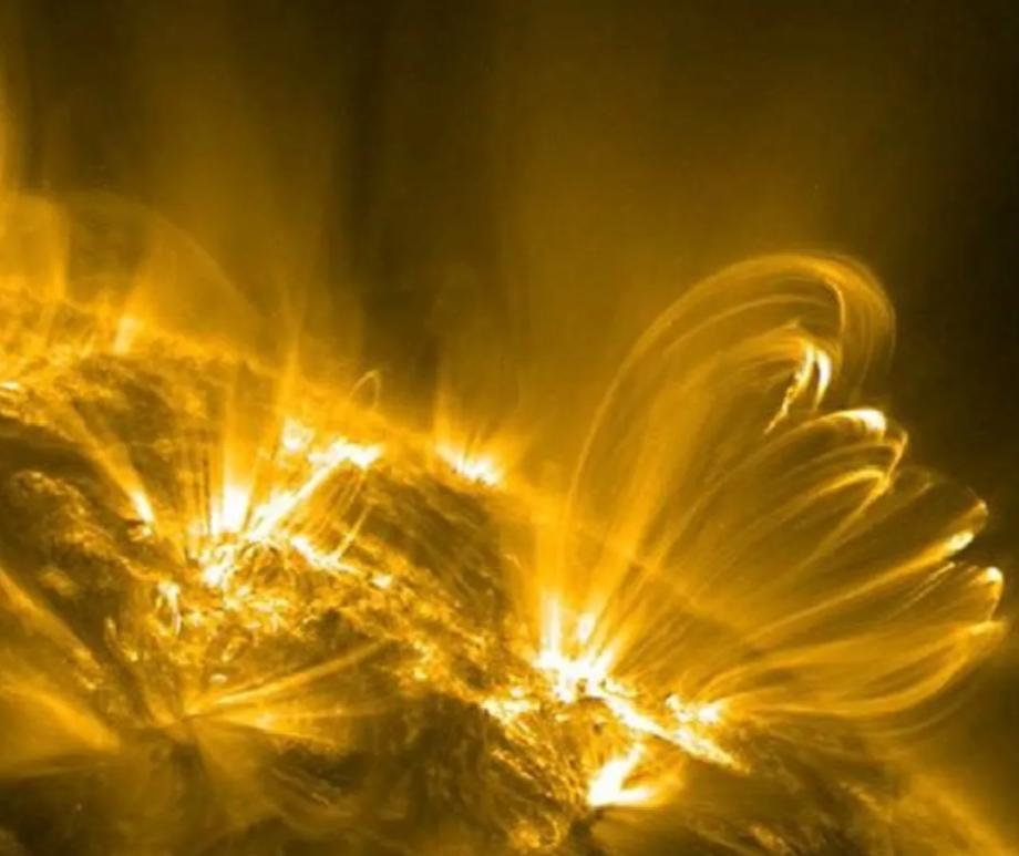 Coronal loops are horseshoe-shape filaments of plasma that often rise above the solar surface before a solar flare erupts