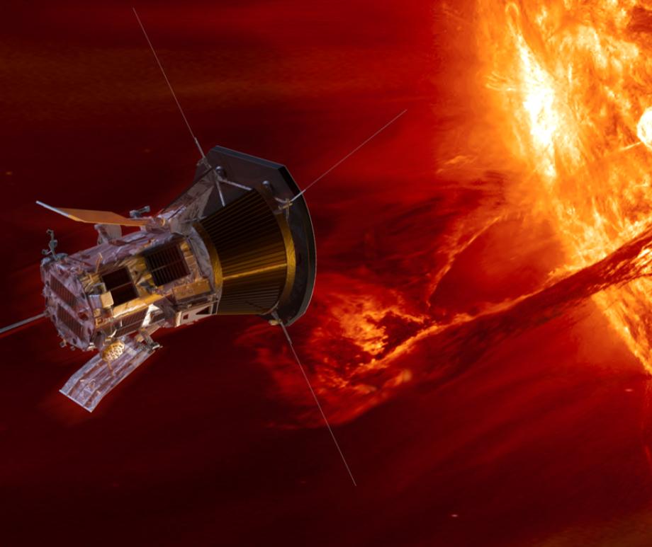 An artist's concept showing Parker Solar Probe.