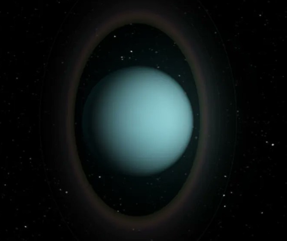 Artist impression of Uranus and its rings