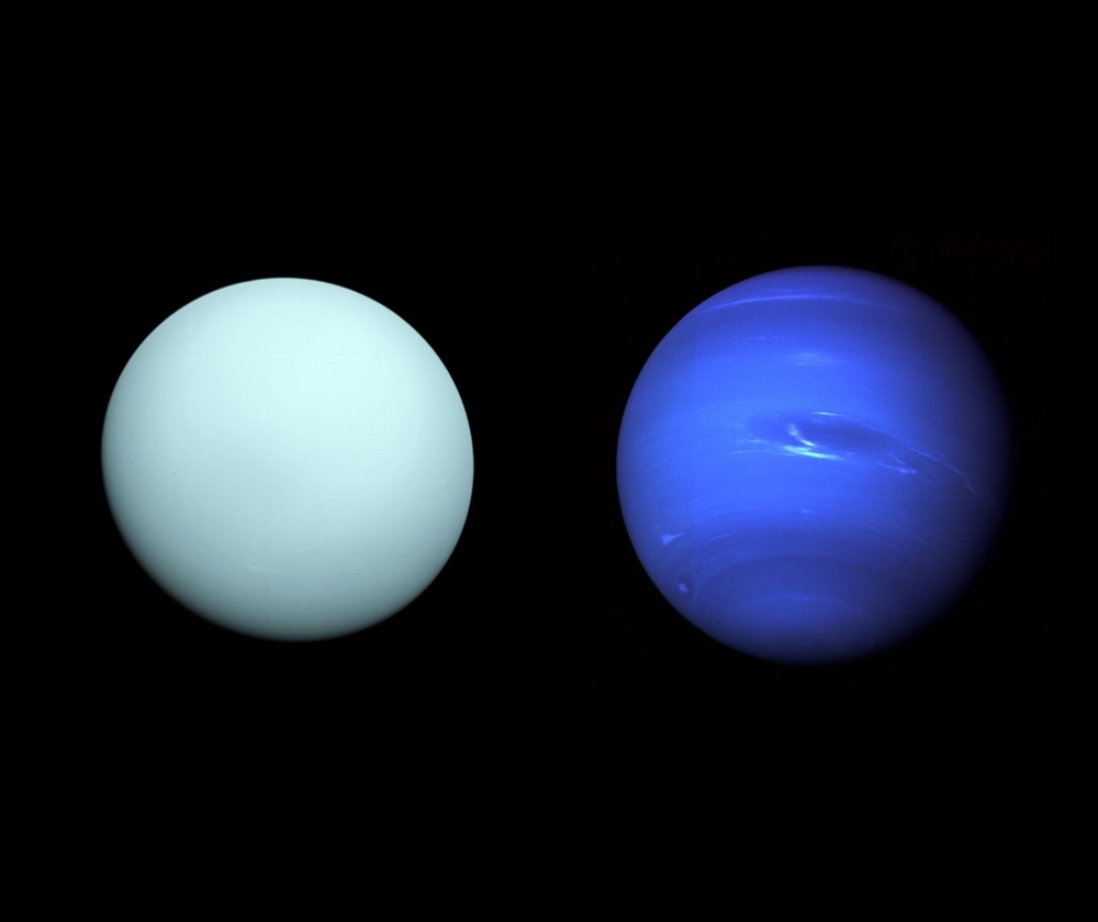 In these photos released by NASA, Uranus and Neptune are shown