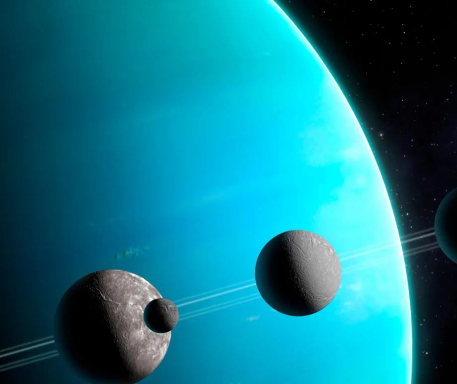 Artwork: Uranus and its five largest moons had been thought to be inactive and sterile